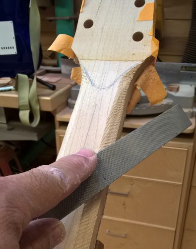 Carving of the neck begins