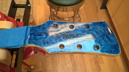 The headstock with decal